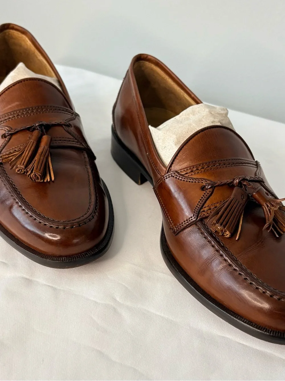 : Johnston & Murphy Italian Leather Tassel Loafers 8.5 M